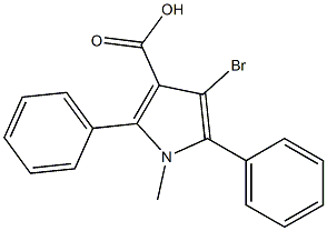 4-Bromo-1-methyl-2,5-diphenyl-1H-pyrrole-3-carboxylic acid Struktur