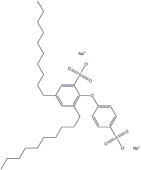 3,5-Didecyl-2-(4-sulfophenoxy)benzenesulfonic acid disodium salt Struktur