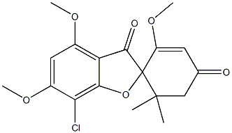 7-Chloro-6',6'-dimethyl-2',4,6-trimethoxyspiro[benzofuran-2(3H),1'-[2]cyclohexene]-3,4'-dione Struktur