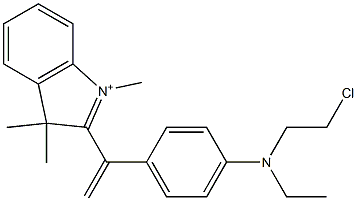 2-[1-[p-[N-Ethyl-N-(2-chloroethyl)amino]phenyl]vinyl]-1,3,3-trimethyl-3H-indolium Struktur