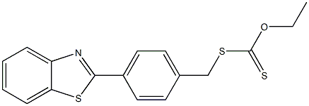 Dithiocarbonic acid O-ethyl S-[[4-(2-benzothiazolyl)phenyl]methyl] ester Struktur