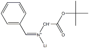 N-Benzylidene[[2-oxo-2-(1,1-dimethylethyloxy)ethananion]-1-yl]lithioaminium Struktur