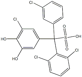 (3-Chlorophenyl)(2,6-dichlorophenyl)(5-chloro-3,4-dihydroxyphenyl)methanesulfonic acid Struktur