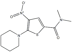 2-Piperidino-3-nitro-5-dimethylcarbamoylthiophene Struktur