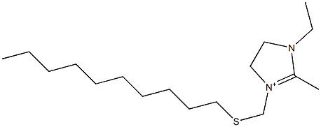 1-Ethyl-2-methyl-3-[(decylthio)methyl]-4,5-dihydro-1H-imidazol-3-ium Struktur