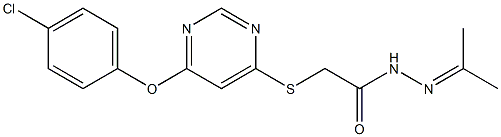 N2-(1-Methylethylidene)2-[6-(4-chlorophenoxy)pyrimidin-4-ylthio]acetohydrazide Struktur