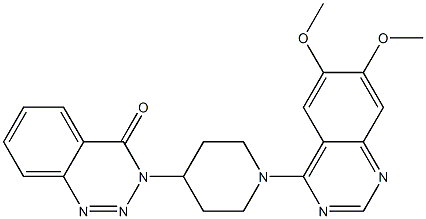 3-[1-(6,7-Dimethoxy-4-quinazolinyl)-4-piperidinyl]-1,2,3-benzotriazin-4(3H)-one Struktur