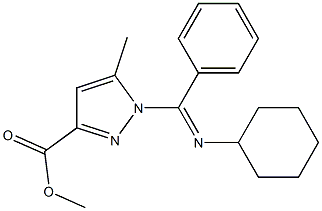 1-(N-Cyclohexylbenzimidoyl)-5-methyl-1H-pyrazole-3-carboxylic acid methyl ester Struktur