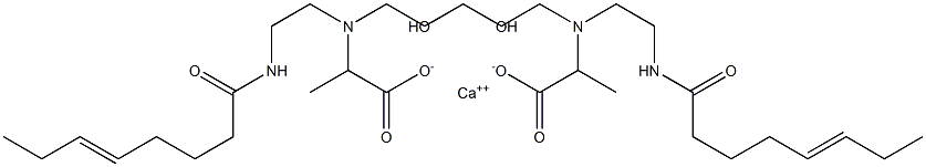 Bis[2-[N-(3-hydroxypropyl)-N-[2-(5-octenoylamino)ethyl]amino]propionic acid]calcium salt Struktur