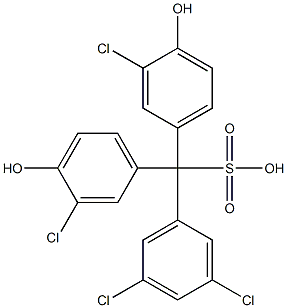 (3,5-Dichlorophenyl)bis(3-chloro-4-hydroxyphenyl)methanesulfonic acid Struktur