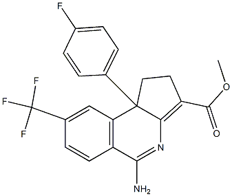 5-Amino-1,9b-dihydro-8-trifluoromethyl-9b-(4-fluorophenyl)-2H-cyclopent[c]isoquinoline-3-carboxylic acid methyl ester Struktur