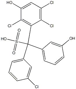 (3-Chlorophenyl)(2,3,6-trichloro-5-hydroxyphenyl)(3-hydroxyphenyl)methanesulfonic acid Struktur