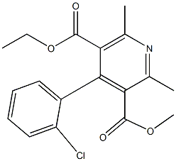 2,6-Dimethyl-4-(2-chlorophenyl)pyridine-3,5-dicarboxylic acid 3-methyl 5-ethyl ester Struktur