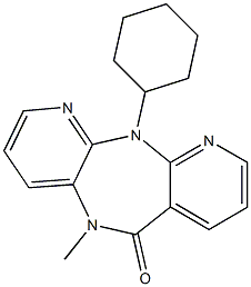 5,11-Dihydro-11-cyclohexyl-5-methyl-6H-dipyrido[3,2-b:2',3'-e][1,4]diazepin-6-one Struktur