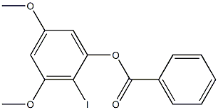 Benzoic acid 2-iodo 3,5-dimethoxyphenyl ester Struktur