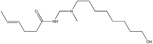 N-[[N-(8-Hydroxyoctyl)-N-methylamino]methyl]-4-hexenamide Struktur