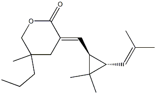 (3E)-Tetrahydro-5-methyl-5-propyl-3-[[(1S,2S)-3,3-dimethyl-2-(2-methyl-1-propenyl)cyclopropan-1-yl]methylene]-2H-pyran-2-one Struktur