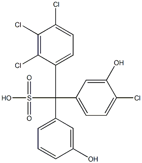 (4-Chloro-3-hydroxyphenyl)(2,3,4-trichlorophenyl)(3-hydroxyphenyl)methanesulfonic acid Struktur