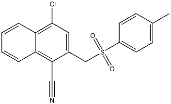 4-Chloro-2-[(4-methylphenyl)sulfonylmethyl]naphthalene-1-carbonitrile Struktur