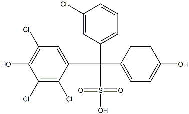 (3-Chlorophenyl)(2,3,5-trichloro-4-hydroxyphenyl)(4-hydroxyphenyl)methanesulfonic acid Struktur