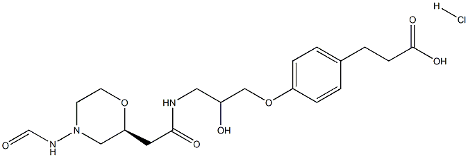 (S)-3-(4-(2-hydroxy-3-((2-(morpholine-4-carboxamido)ethyl)amino)propoxy)phenyl)propanoic acid hydrochloride Struktur