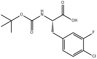 (2S)-2-[(TERT-BUTOXY)CARBONYLAMINO]-3-(4-CHLORO-3-FLUOROPHENYL)PROPANOIC ACID Struktur