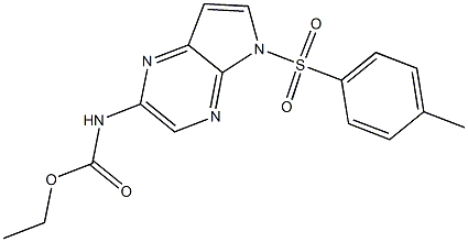 ethyl (5-tosyl-5H-pyrrolo[2,3-b]pyrazin-2-yl)carbamate Struktur