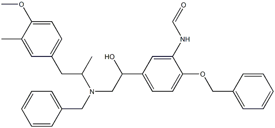 N-[5-[1-Hydroxy-2-[[2-(4-methoxy-3-methylphenyl)-1-methylethyl](phenylmethyl)amino]ethyl]-2-(phenylmethoxy)phenyl]-formamide Struktur