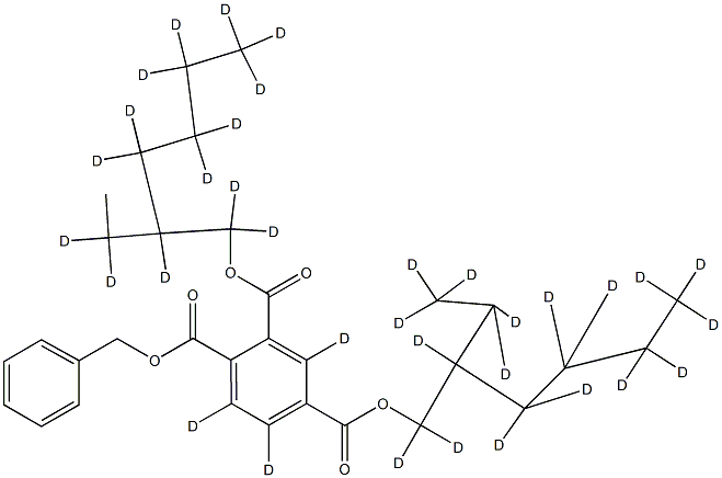 2,4-Bis(2-ethylhexyl) Benzene-1,2,4-tricarboxylic Acid 1-Benzyl Ester-d34 Struktur