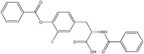 (S)-2-Benzamido-3-(4-(benzoyloxy)-3-iodophenyl)propanoic Acid Struktur