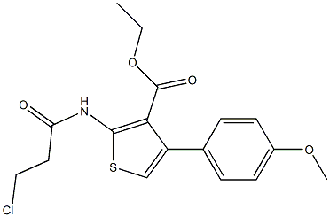 3-THIOPHENECARBOXYLIC ACID, 2-[(3-CHLORO-1-OXOPROPYL)AMINO]-4-(4-METHOXYPHENYL)-, ETHYL ESTER Struktur