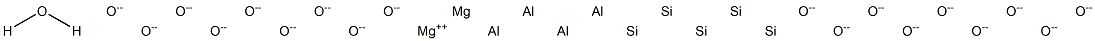Dimagnesium tetraaluminum pentasilicon octadecaoxide monohydrate Struktur