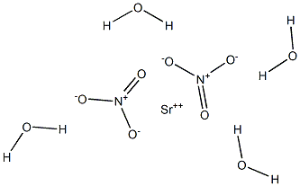 Strontium nitrate tetrahydrate Struktur