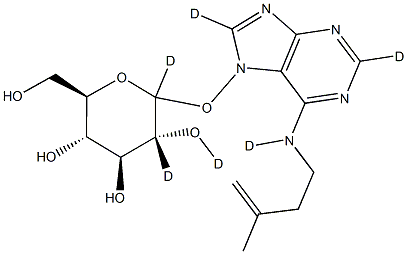 N6-Isopentenyladenine-7-glucoside-D6 Struktur