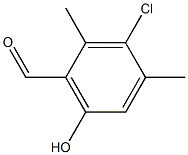 3-chloro-6-hydroxy 2,4-dimethylbenzaldehyde Struktur