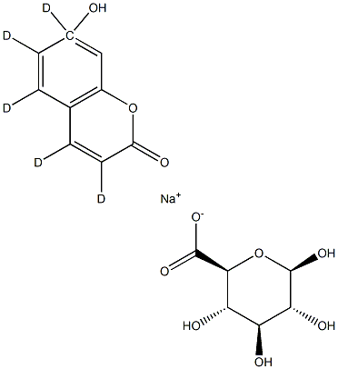 7-Hydroxy Coumarin-d5 b-D-Glucuronide Sodium Salt Struktur