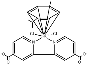 Chloro(4,4'-dicarboxy-2,2'-bipyridine)(p-cymene)ruthenium(II)chloride Struktur