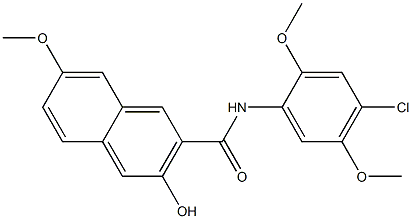 3-hydroxy-7-methoxy-N-(2,5-dimethoxy-4-chlorophenyl)-2-naphthalenecarboxamide Struktur