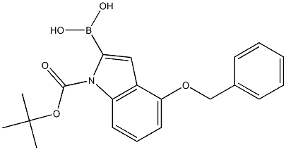 4-benzyloxy-1-tert-butoxy carbonylindole-2-boronid acid Struktur