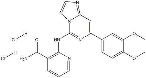 2-[7-(3,4-Dimethoxyphenyl)-imidazo[1,2-c]pyrimidin-5-ylamino]-nicotinamide dihydrochloride Struktur