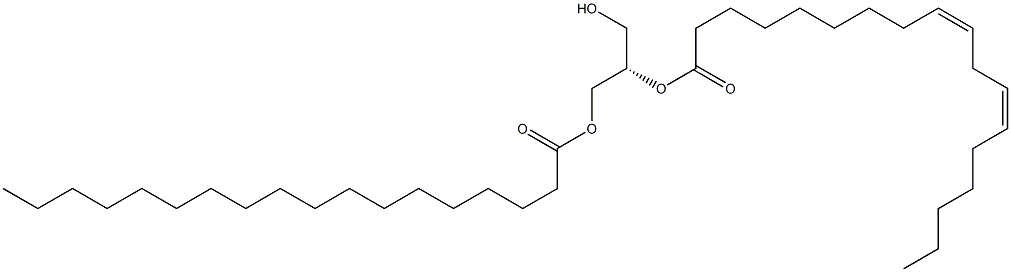 1-octadecanoyl-2-(9Z,12Z-octadecadienoyl)-sn-glycerol Struktur