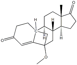 6,10-Methano-19-norandrost-4-ene-3,17-dione, 6-methoxy- Struktur