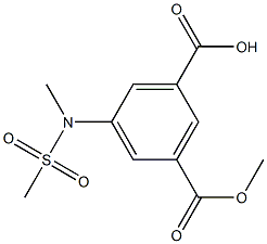 3-(Methoxycarbonyl)-5-[methyl(methylsulphonyl)amino]benzoic acid Struktur