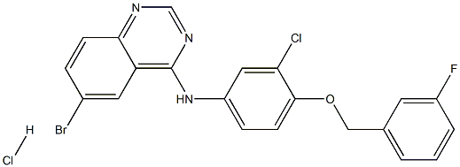 N-{3-CHLORO-4-[(3FLUOROBENZYL)OXY]PHENYL}-6-BROMO-4-QUINAZOLINAMINE HYDROCHLORIDE Struktur