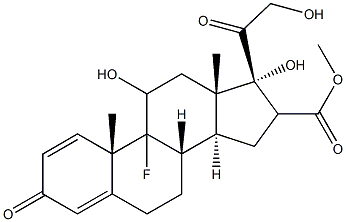 methyl 3,20-dioxo-9-fluoro-11,17,21-trihydroxy-1,4-pregnadiene-16-carboxylate Struktur