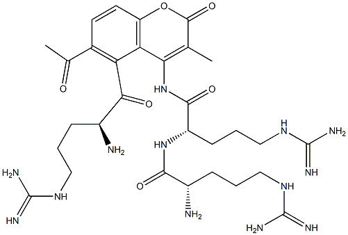 acetyl-arginyl-arginyl-arginyl-amidomethylcoumarin Struktur