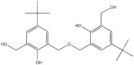 5,5'-di-tert-butyl-2,2'-dihydroxy-3,3'-dihydroxymethyl dibenzyl ether Struktur