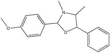 2-(4-methoxyphenyl)-3,4-dimethyl-5-phenyloxazolidine Struktur