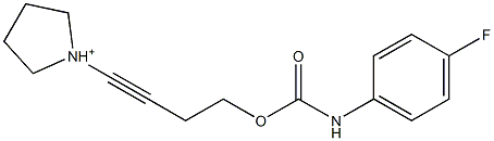 1-(4-((4-fluorophenylcarbamoyl)oxy)butynyl)pyrrolidinium Struktur