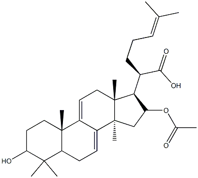 3-hydroxy-16-acetoxylanosta-7,9(11),24-trien-21-oic acid Structure